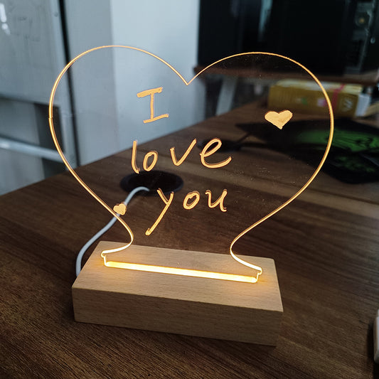 Creative Note Board | Led USB Message Board With Pen |  Night Lamp